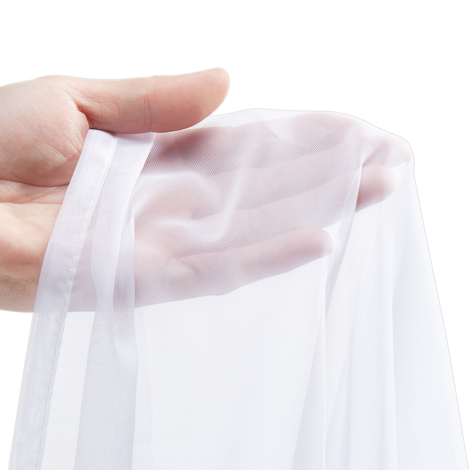 Sheer Window Curtains - Lightweight Polyester Drapes With Rod Pocket_voghion.com